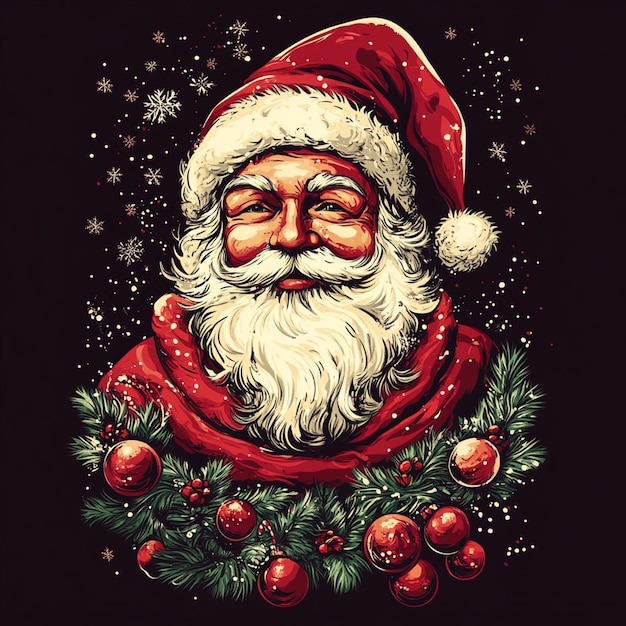 Christmas themed artwork design for tshirt print