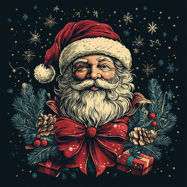 Christmas themed artwork design for tshirt print