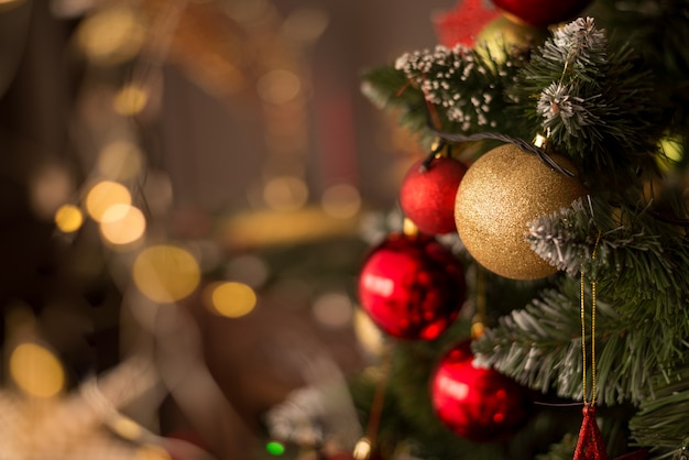 Christmas toy balls on the Christmas tree