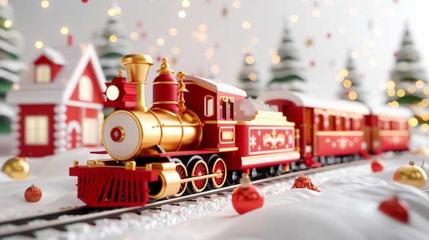 Christmas Train Set 3D holidays background