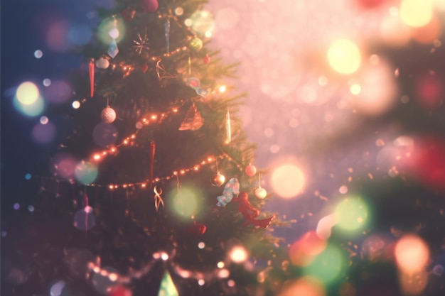 Christmas tree background Illustration AI Generative