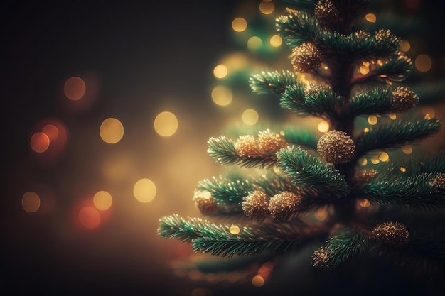 Christmas tree background Illustration AI GenerativexA