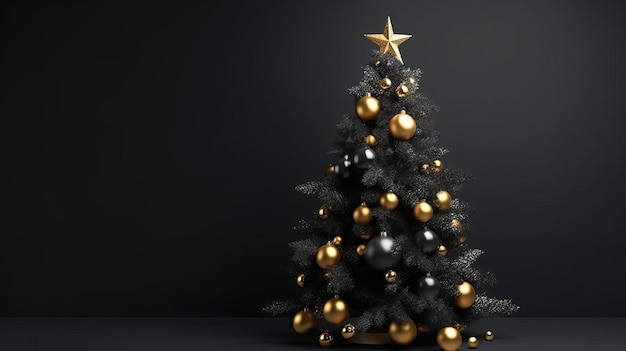 Christmas tree background Illustration AI GenerativexA