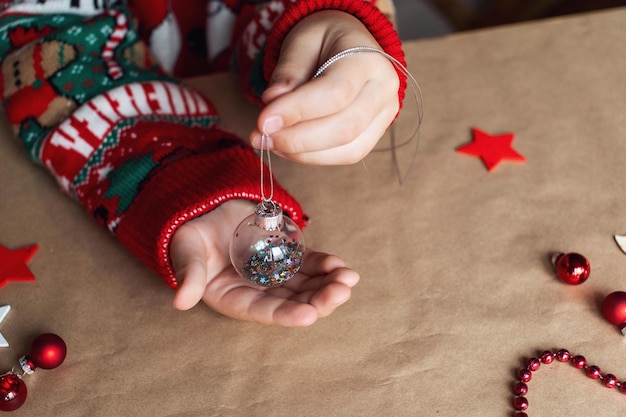 Christmas tree ball in your hands