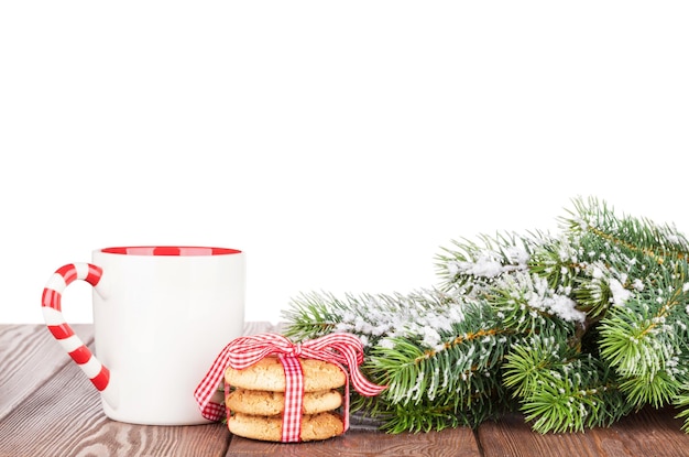 Christmas tree branch cookies and mulled wine cup