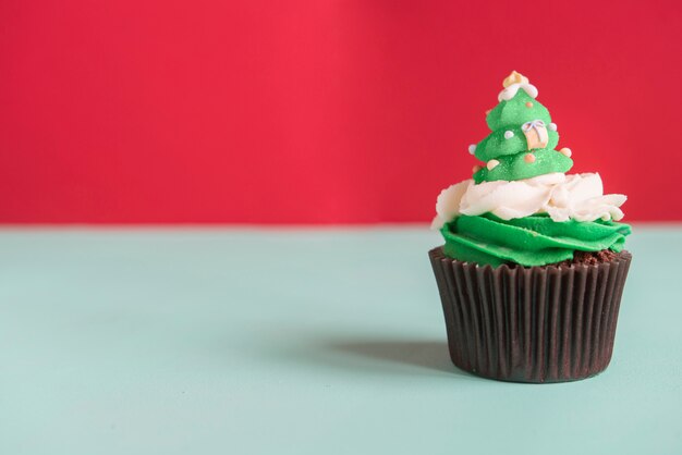 Christmas tree cupcake