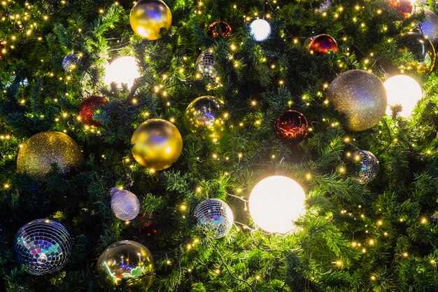 Christmas tree Decorated with beautiful lights