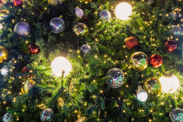 Christmas tree Decorated with beautiful lights