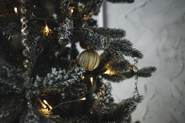 Christmas tree decorated with festive toys