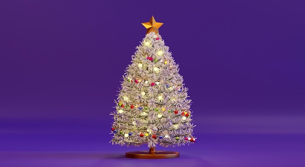 Christmas tree decoration 3D rendering