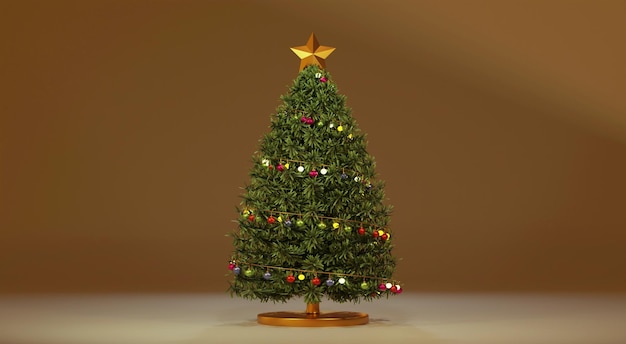 Christmas tree decoration banner with copy space