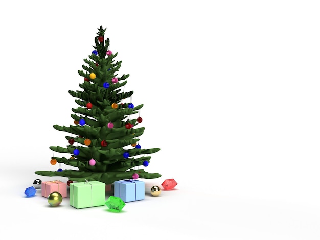 christmas tree and gifts