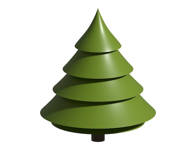 Christmas tree holiday decoration 3D rendering abstract fir for new year celebration