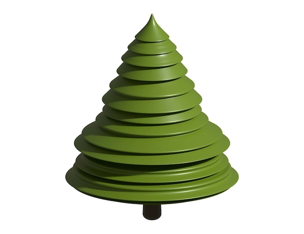 Christmas tree holiday decoration 3D rendering abstract fir for new year celebration