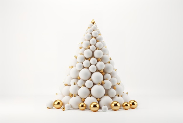 Christmas tree made of decorative toys Minimal New Year concept