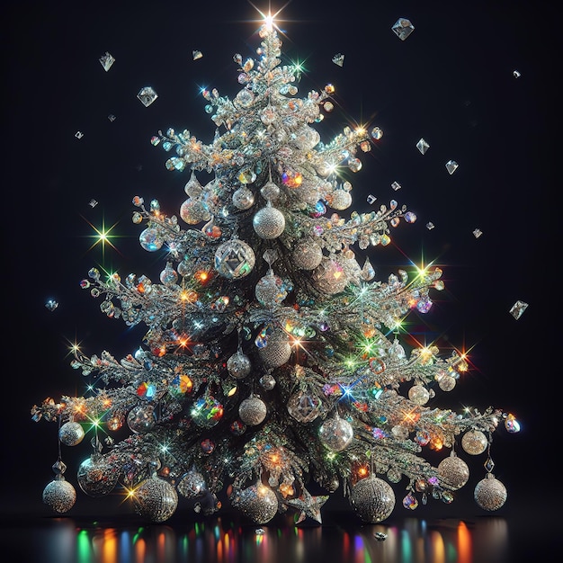 Christmas tree made of diamonds by Ai generated