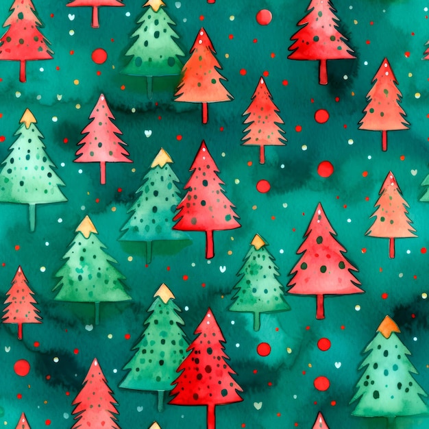 Christmas tree seamless pattern Wrapping paper design