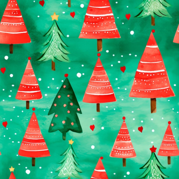 Christmas tree seamless pattern Wrapping paper design