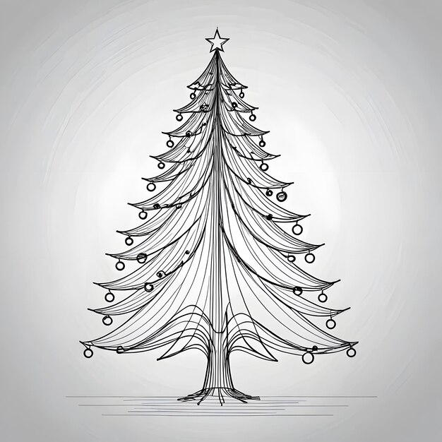 Photo christmas tree sketch