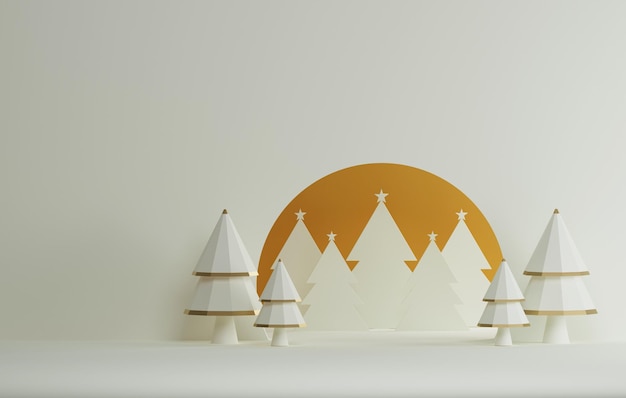 Photo christmas tree and snowflake for christmas and new year abstract 3d render illustration