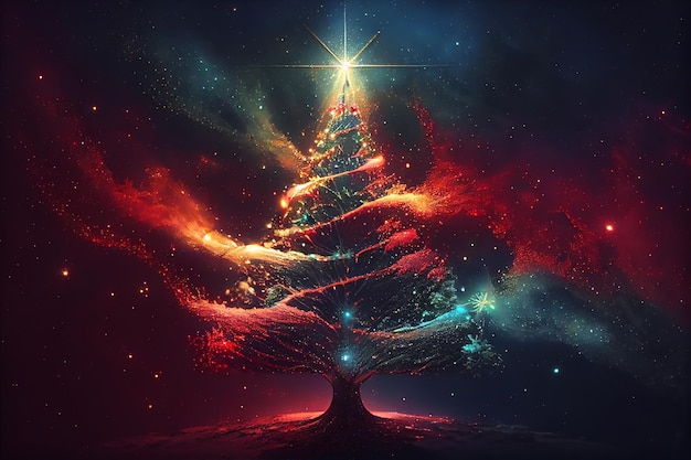 Christmas tree universe energy high vibration generative ai