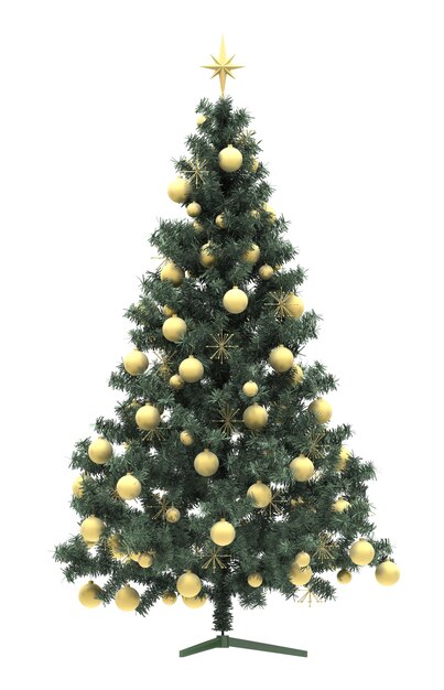 Christmas tree on a white background Isolated 3D illustration cg render