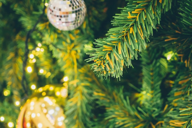 Christmas tree with decorated lights