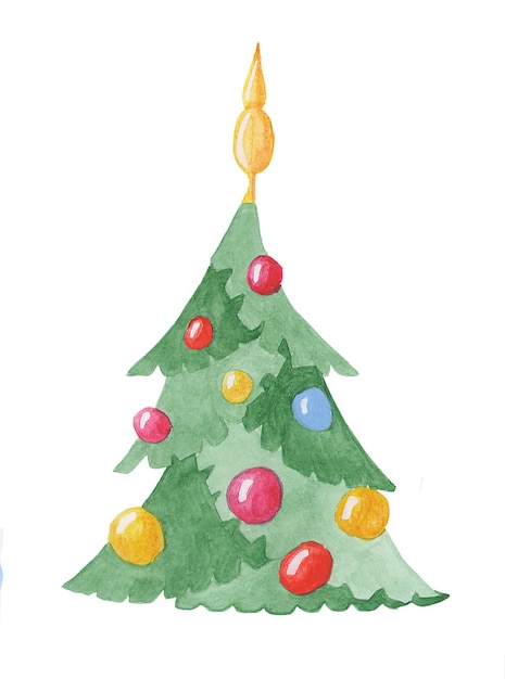 Christmas tree with decoration on backgraund