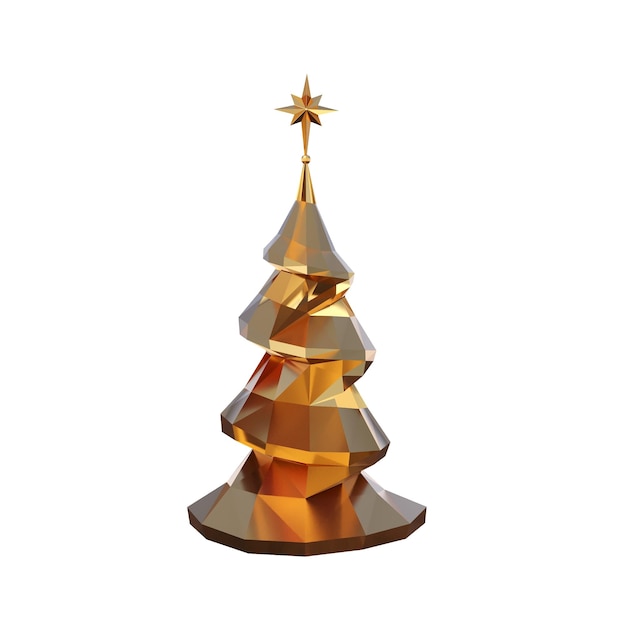 Christmas tree with decorations, isolated on white background, 3D illustration, cg render