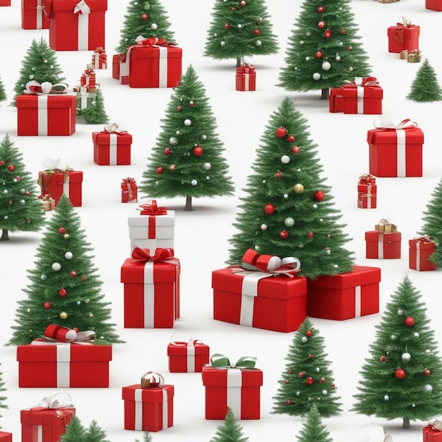 A christmas tree with gift boxes whiite background