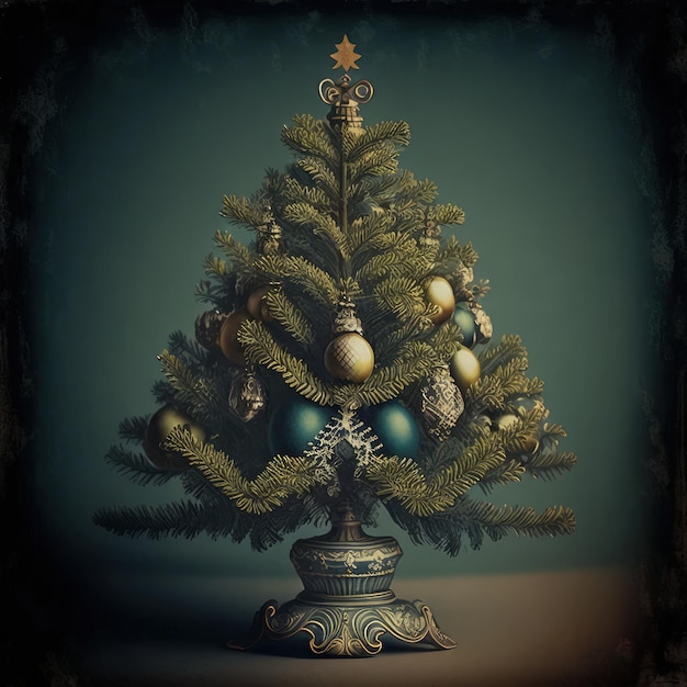 A christmas tree with ornaments captured beautifully