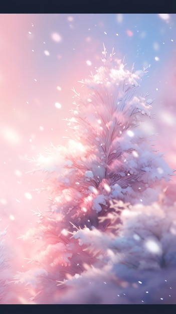 a christmas tree with pink and blue colors