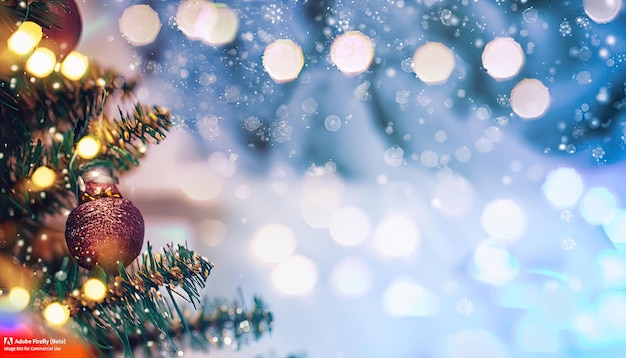 A christmas tree with a red bauble on it