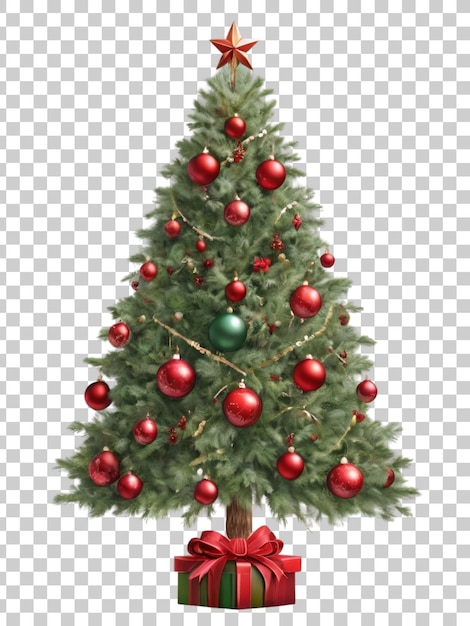 Photo a christmas tree with a red bow on it