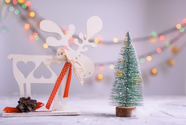 Christmas tree with reindeer