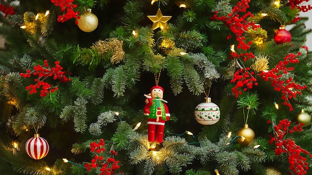 a christmas tree with a santa claus on it