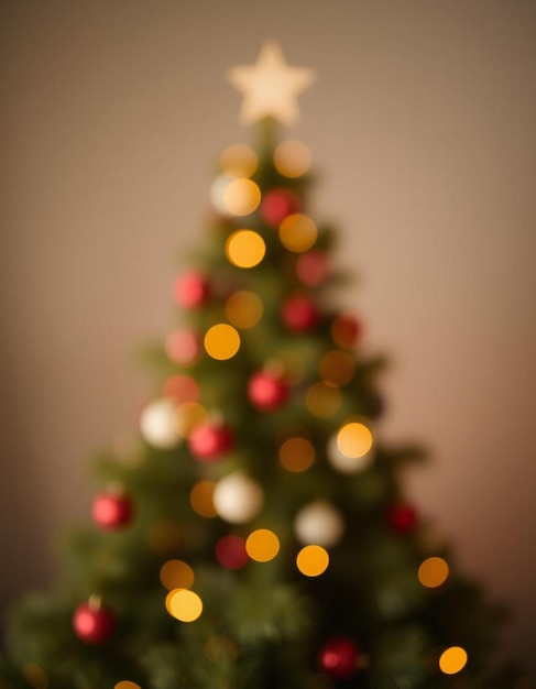 Photo a christmas tree with a star on it