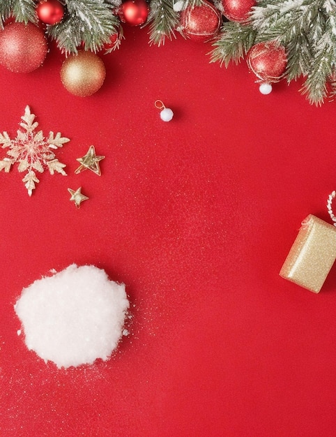 a christmas tree with a white powdered sugar and a gold gift box