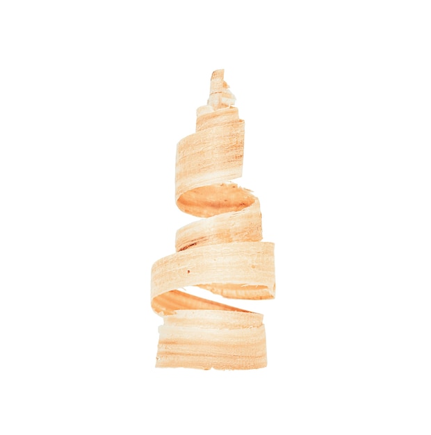 Christmas trees are made of wooden shavings isolated on a white background