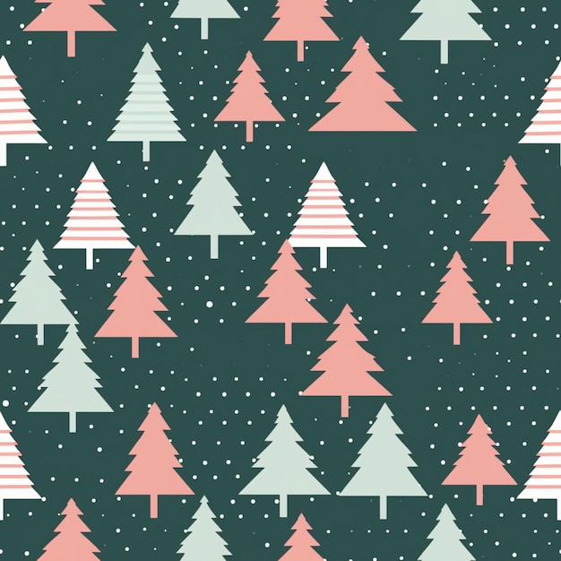 Christmas trees on a green background