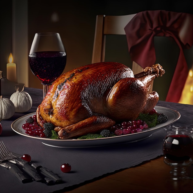 Christmas turkey. Traditional festive food for Christmas or Thanksgiving