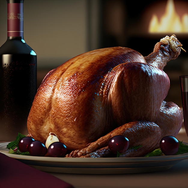 Christmas turkey. Traditional festive food for Christmas or Thanksgiving