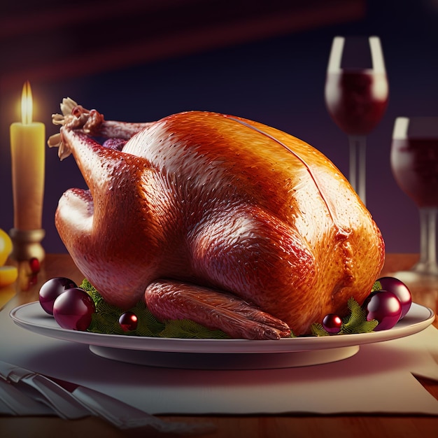 Christmas turkey. Traditional festive food for Christmas or Thanksgiving