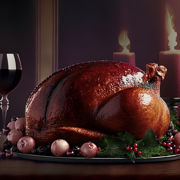 Christmas turkey. Traditional festive food for Christmas or Thanksgiving