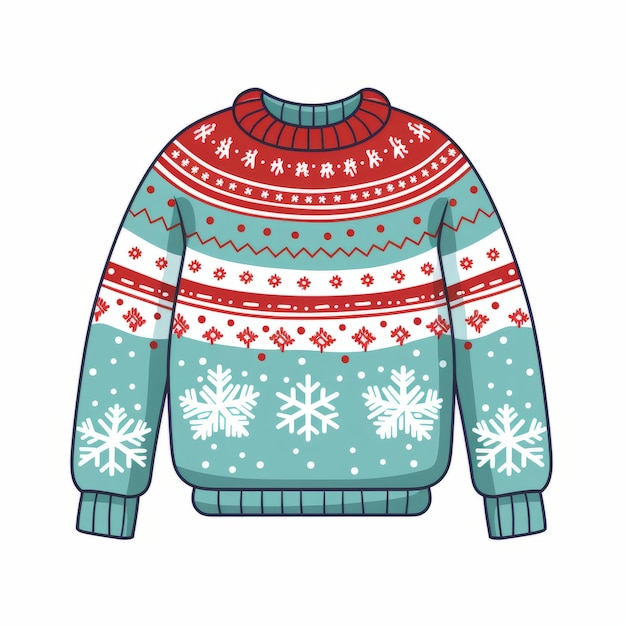 Photo a christmas ugly jumper flat graphic illustration style