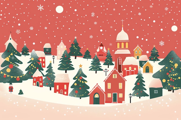 Christmas Village christmas illustration background