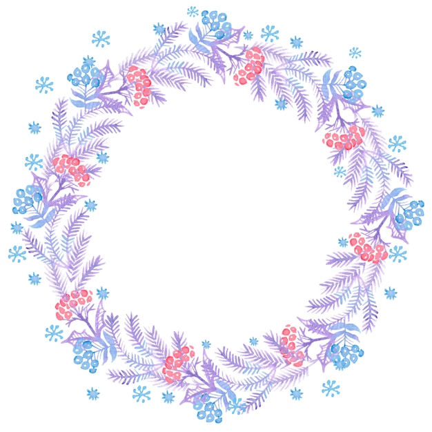 Christmas watercolor wreaths for decoration