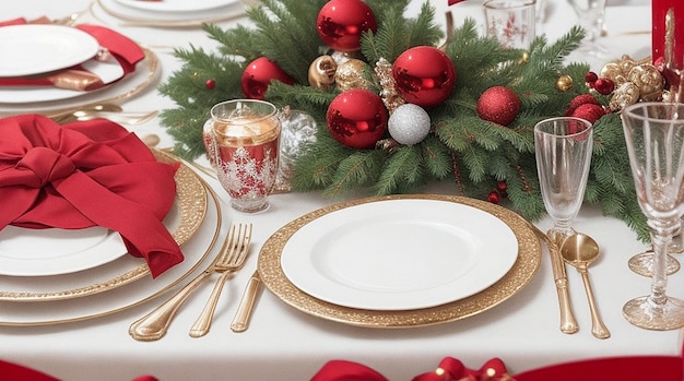 christmas wedding dinner table setting