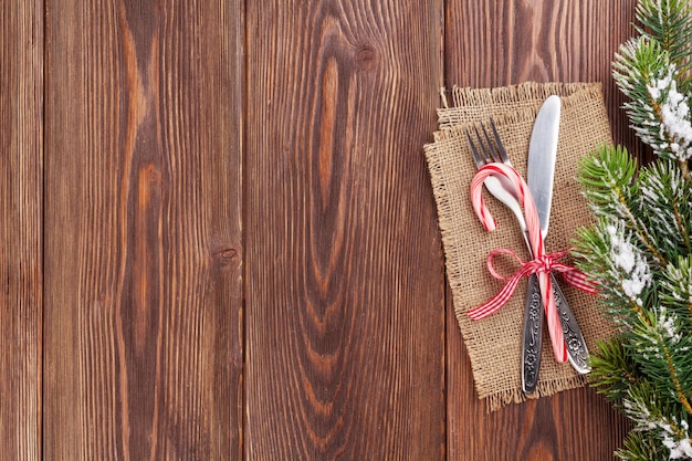 Christmas wooden background