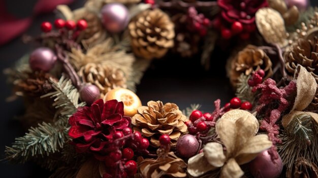 christmas wreath closeup